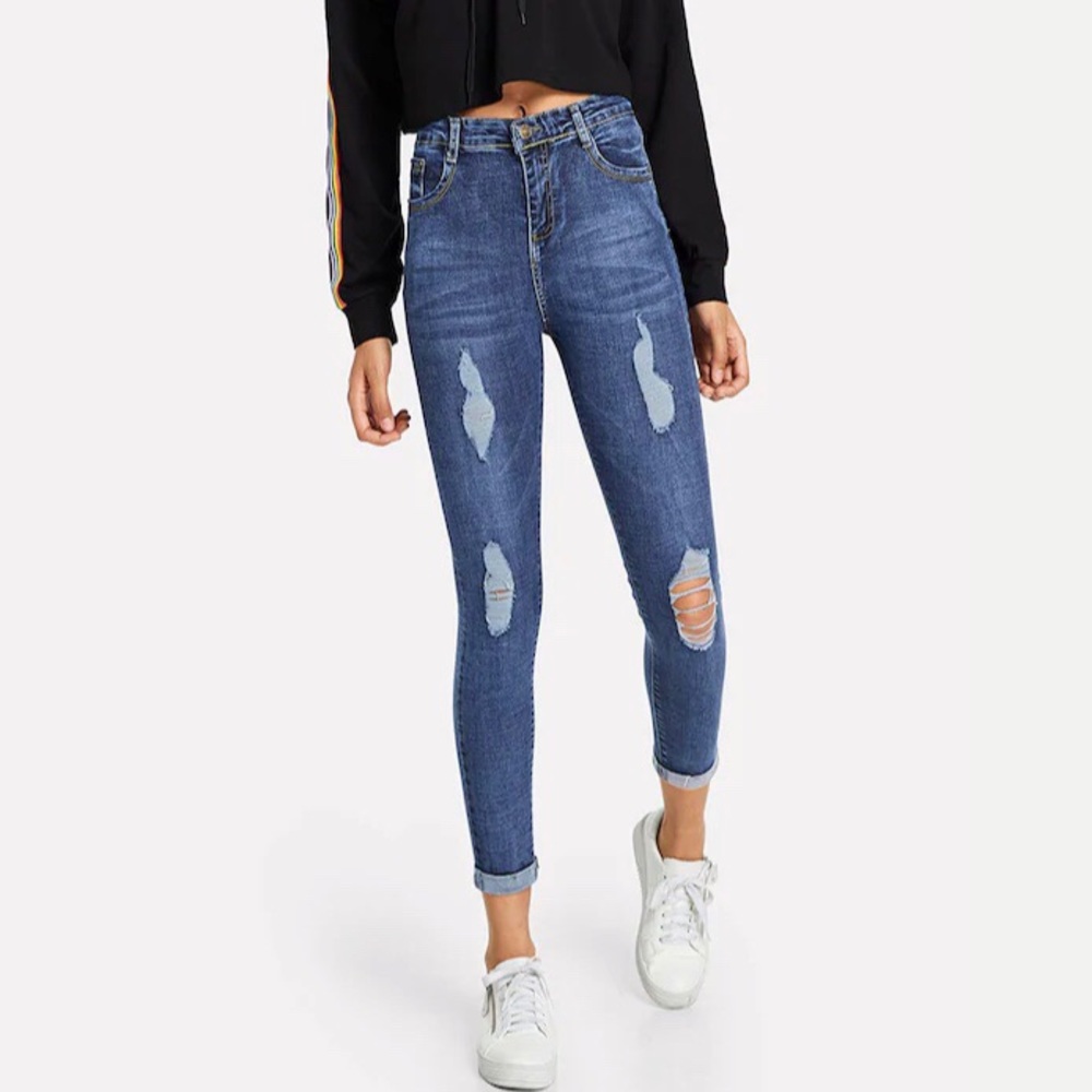 Ripped Skinny Jeans M - Picture 4 of 5
